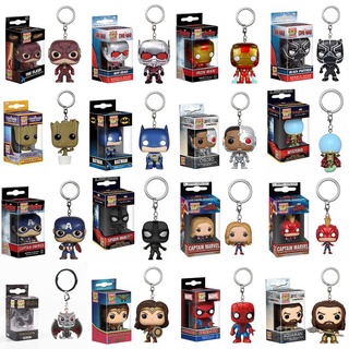 Funko Pop Marvel Avenger 4 Keychain Spider-Man Iron Man Thanos Hulkbuster Figure Pop Keyring Pendant Fans Gift