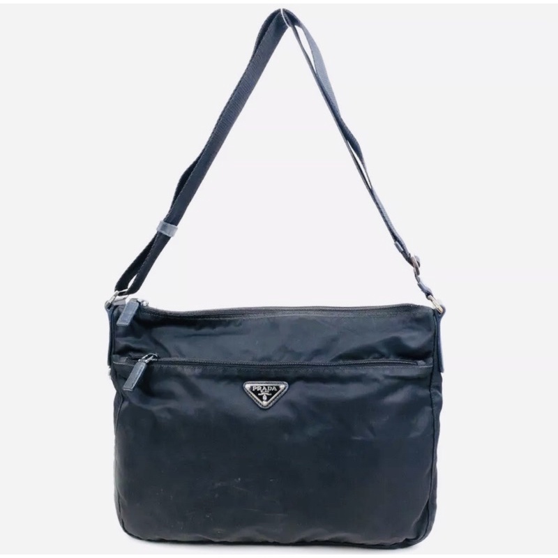 Prada nylon shoulder bag black vintage
