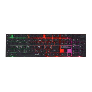 signo  คีย์บอร์ดเกมส์มิ่งมีไฟ รุ่น Gaming Keyboard ไฟ LED 3 โหมด สีดำ