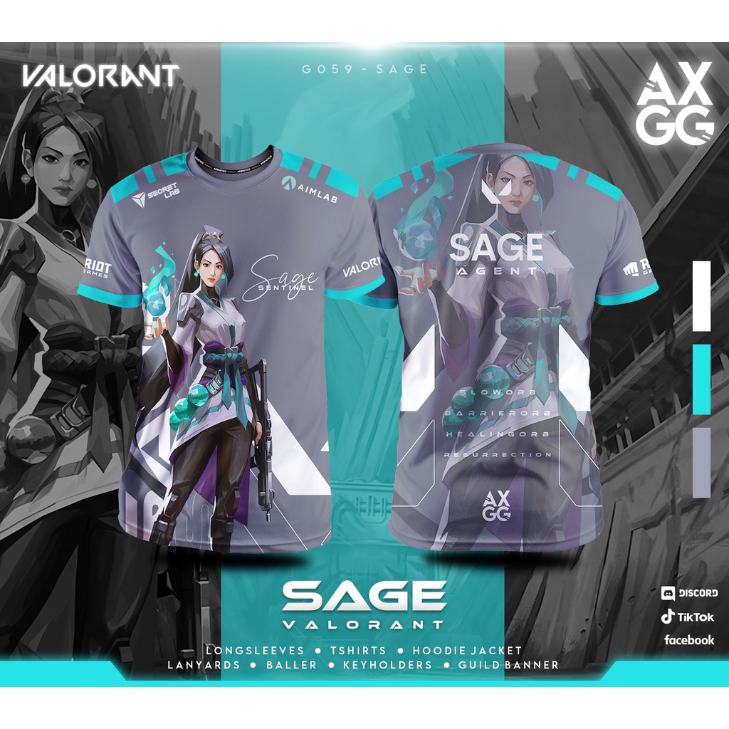 เสื้อยืดสําหรับเล่นเกม "valorant - new cool sage"