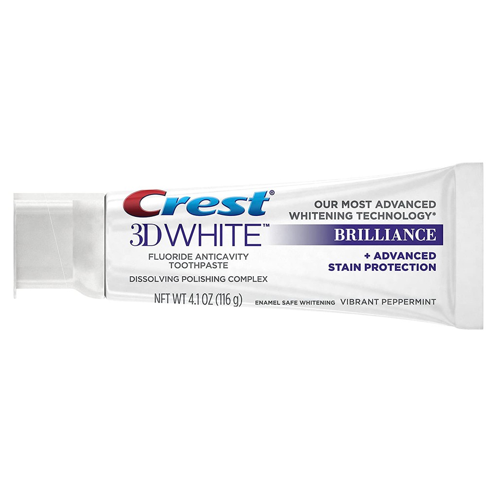 [ของแท้ 100] CREST 3D WHITE BRILLIANCE TOOTHPASTE + ADVANCED STAIN PROTECTION Shopee Thailand