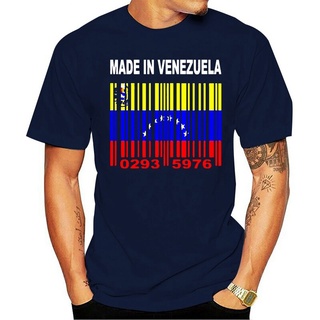 Made IN VENEZUELA Venezuelan Caracas เสื้อยืดลําลอง แขนสั้น พิมพ์ลายธงชาติบาร์โค้ด