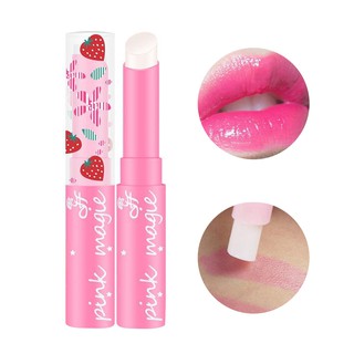 🌹♥ ผู้หญิงลิปสติก Strawberry Lip Balm อุณหภูมิเปลี่ยนสีลิปสติก