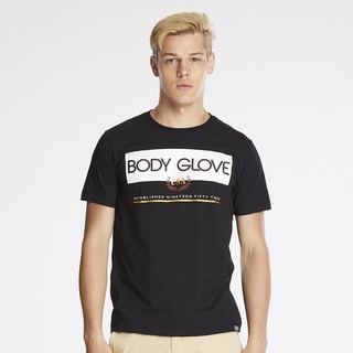 BODY GLOVE Premium Tee Men round neck เสื้อยืดแขนสั้นผู้ชาย สีดำ Black [HOT DEAL]