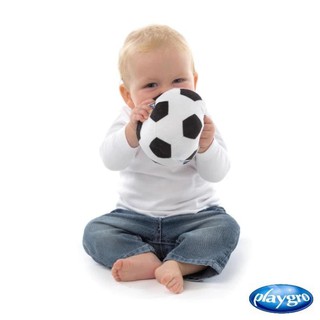 ลูกบอลชวนคลาน เขย่ามีเสียงรูป ลูกฟุตบอล by Playgro my first soccer ball (ของเล่นเด็กแท้นำเข้าผ่านศูนย์ไทย) ปลอดภัยแน่นอน