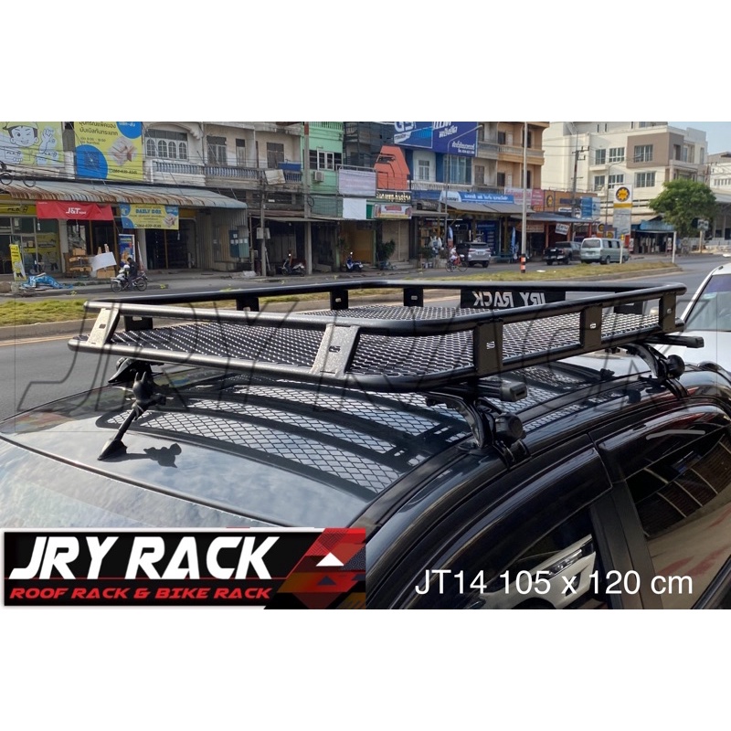 JRY Rack ชุดคานแร็ค + ตะแกรง JT14 ขนาด 105x120cm พื้นตะข่าย  ครบชุด แร็คหลังคา แร็คหลังคารถยนต์ แร็ค