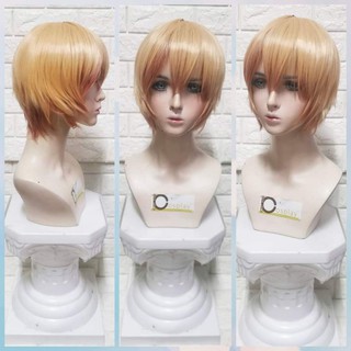 วิกผม​ ซอยสั้น​ สีทองปลายไล่สีเข้ม​ short wig gold(พร้อมส่ง)​