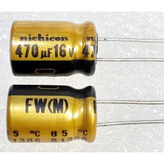 Nichicon FW 470uf 16v capacitor ตัวเก็บประจุ คาปาซิเตอร์