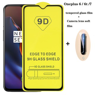 กระจกนิรภัยฟิล์มกันรอยหน้าจอ 2 In 1 Oneplus 7 Oneplus 6 7 9 D