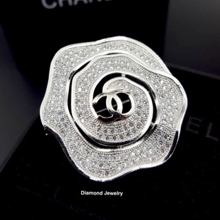 Chanel rose diamond brooch