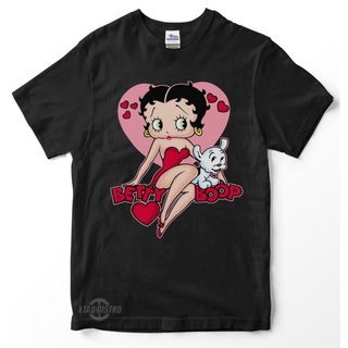 ผ้าฝ้ายคอกลมเสื้อยืด พิมพ์ลายอนิเมะ Bettyboop 6 LOVE VINTAGE พรีเมี่ยมfrom S-4XL