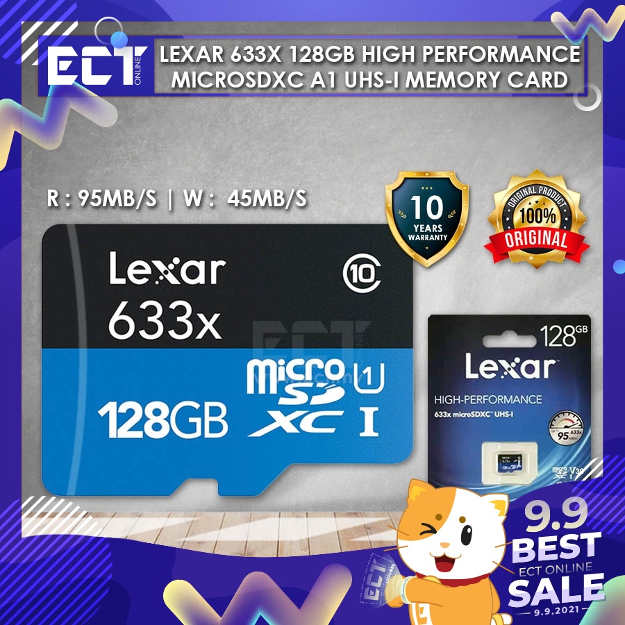 Lexar 633x 128GB/256GB/512GB High Performance MicroSDXC A1 UHS-I Micro SD Card Memory Card