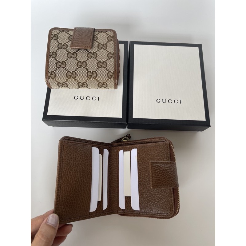 👑ผ่อน0%~แท้100%👑 กระเป๋าสตางค์ Gucci gg canvas mini wallet 🤎