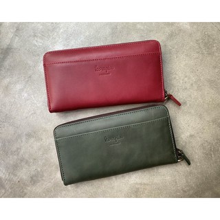 Long Zip Wallet by Korapinbagbkk_กระเป๋าสตางค์ใบยาวแบบซิปรอบ หนังแท้