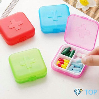 กล่องยา มินิ กล่องสีสันลูกกวาด หลายช่อง กล่องยาแบบพกพา กล่องยาข้าม กล่องเก็บยา Cross-packing pill box