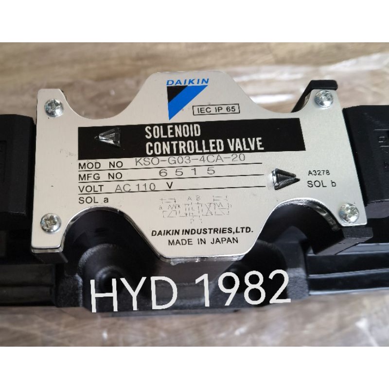 DAIKIN​ SOLENOID​ VALVE​ Model​ : KSO-G03-4CA-20