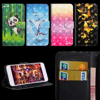 Huawei Y5 Prime Y6 Y7 Pro 2019 Flip Honor V20 Cover Leather Case พลิกปกหนัง PU กรณีโทรศัพท์มือถือ 3D พลิกเคสป้องกัน