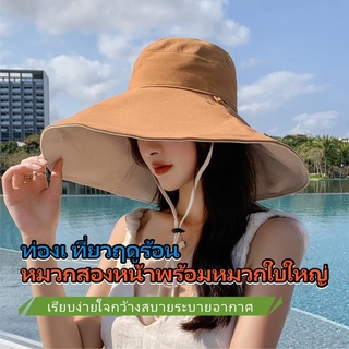 หมวกฟางกันแดด ขนาดใหญ่ สไตล์เกาหลี เหมาะกับเดินชายหาด แฟชั่นฤดูร้อน สําหรับผู้หญิง 2022