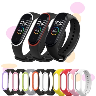 Mijobs Mi Band 3 4 สายรัดข้อมือซิลิโคนสายรัดข้อมือ Xiaomi Miband สายรัดข้อมือ Smart Band M3 M4 สายรัด Mi Band สายนาฬิกายาง Xiaomi Fan Mi Band5