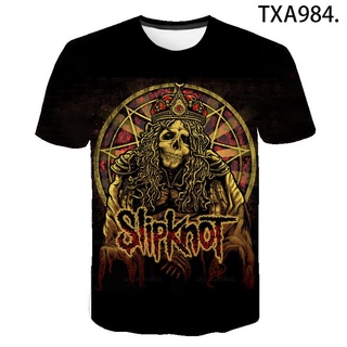 (ขายส่งได้)🔥 ย้อนยุคฤดูร้อน Slipknot 3D T เสื้อผู้ชายผู้หญิงเด็กแฟชั่น Streetwear เด็กผู้หญิงเด็ก Prted T เสื้อ Cool TS