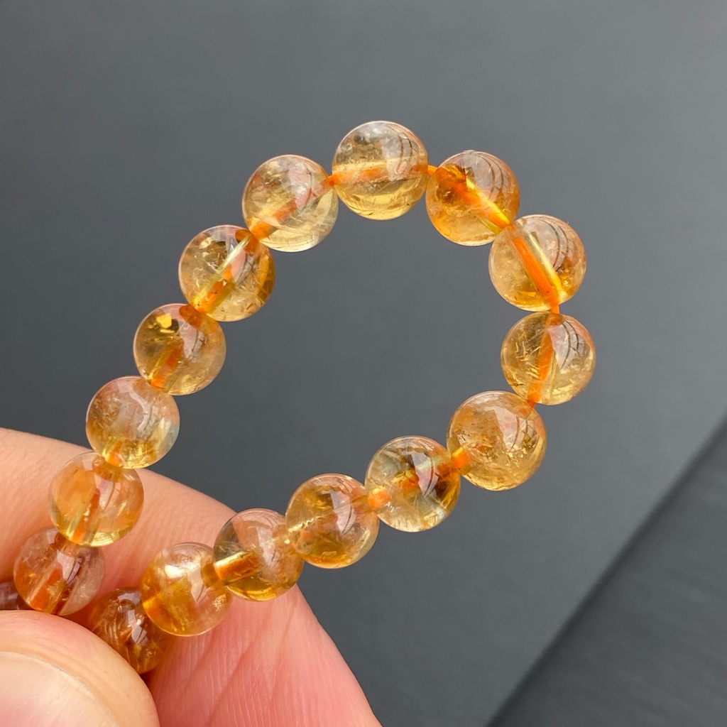 กำไลหินแท้ ซิทริน (Citrine) AAA Grade ขนาด 4-10mm - รูปที่ 4