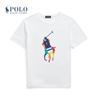 Ralph Lauren เสื้อยืดแขนสั้นเนื้อผ้าฝ้ายพิมพ์ลายมาเลเซียสําหรับผู้ชาย