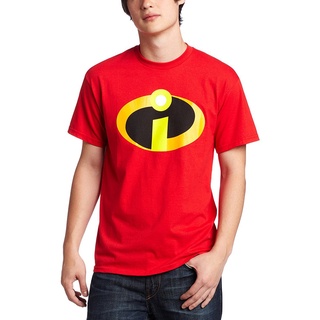 Qwe122ev เสื้อยืดแขนสั้นลําลอง ผ้าฝ้าย พิมพ์ลายดิสนีย์ The Incredibles สีแดง สําหรับผู้ชาย AF123SD37330สามารถปรับแต่งได้