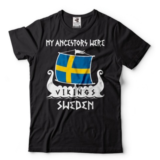 GILDAN 【Chic Tops】เสื้อยืด ผ้าฝ้าย 100% พิมพ์ลาย My Ancestors Were Vikings Sweden Drakkar แฟชั่น 2022 สําหรับผู้ชายS-5XL