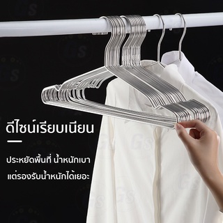 1เเพ็ค มี10ชิ้นไม้แขวนเสื้อสแตนเลส ยาว39ซม. สูง19ซม.