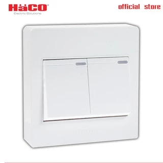 HACO สวิตช์ทางเดียว สวิตช์ 1 ทาง 2 ช่อง แบบลอย M+ รุ่น M3N-S21