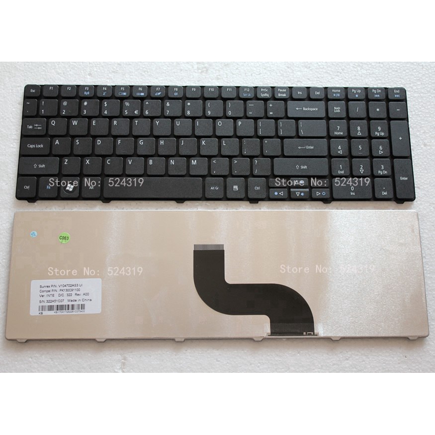 2021 คีย์บอร์ดสําหรับ Acer 5810 5810T 7551 5740 5741 5742 7741 7738 US Layout