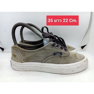 Vans 35 ยาว 22 Cm.รองเท้ามือสอง  ผ้าใบ แฟชั่น วินเทจ สายเซอร์