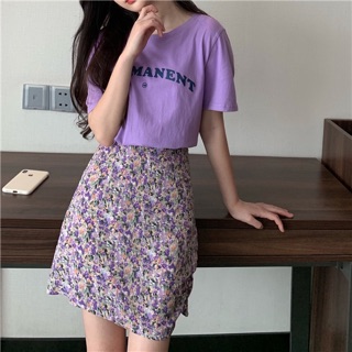 Mini floral skirt (side zipper) ใส่โค้ด WHAQVS ลดทันที  150.-ขั้นต่ำ 1,000.-