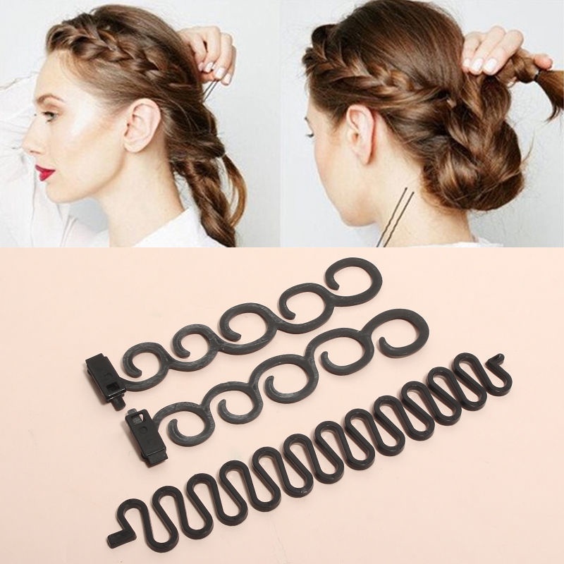 Centipede braided hair iron หญิง lazy fish bone braid artifact twist ...