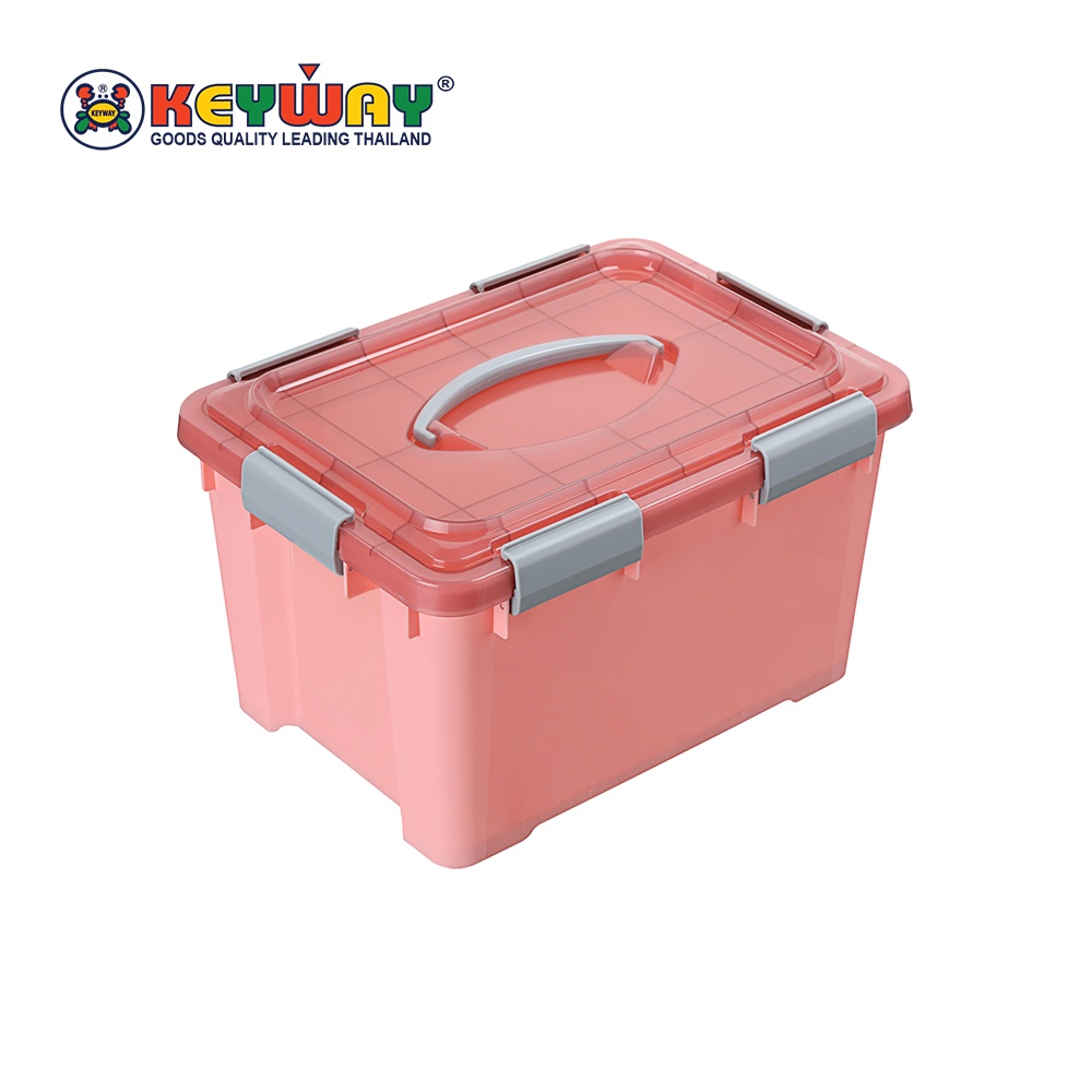 กล่องหูล็อคมีหูหิ้ว (20L) Storage Box with Lid and handle : HK-8201 / HK-8202