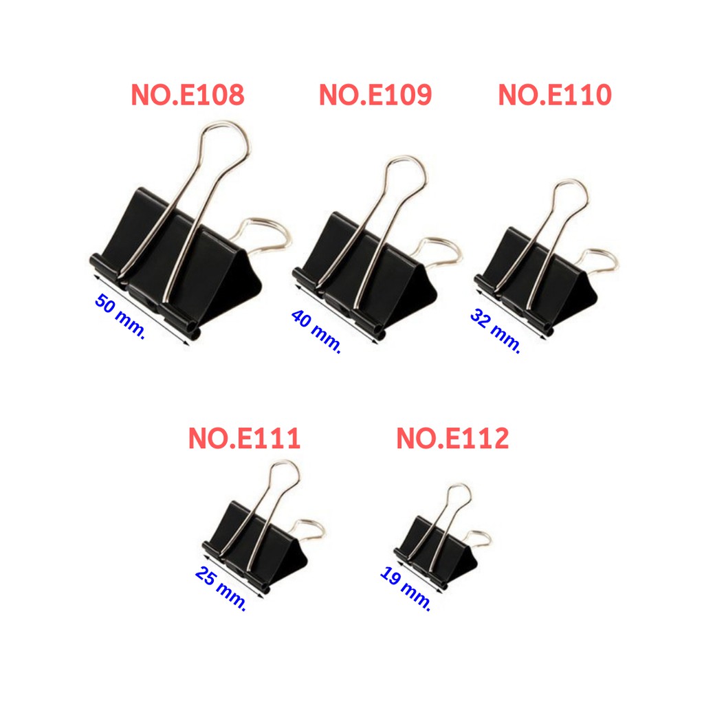 คลิปดำ ตราช้าง รุ่น E112/E111/E110/E109/E108 12ตัว/กล่อง