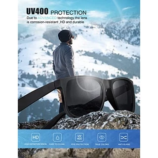 แว่นกันแดด Sunglasses แว่นตากันแดด วินเทจ Polarized UV400 สำหรับชายและหญิง Unisex (สีดำ)