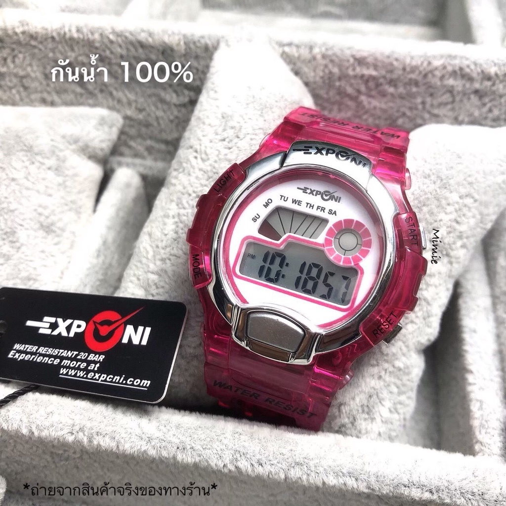 Watchtime นาฬิกาข้อมือแบรนแท้ EXponi หน้าปัดขนาด 35มม. กันน้ำได้100% มีไฟ ดูเวลากลางคืน มีวันที่เดือนปี