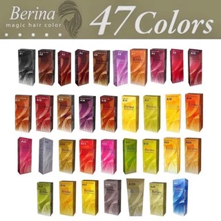สีผมเบอริน่า ครีมเปลี่ยนสีผม Berina Hair Color สีย้อมผม 47 เฉดสี ยาย้อมผม เม็ดสีแน่น ครีมย้อมผม เบอร์ A1-A20 ราคาส่ง