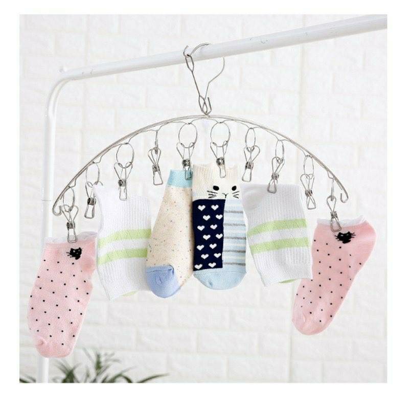 ที่หนีบผ้าสแตนเลส 8 ตัวหนีบ **ราคาถูก พร้อมส่ง** #020