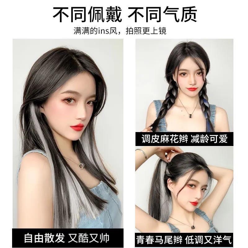 【พร้อมส่ง】ไฮไลท์ทูโทนกิ๊บใหญ่ ความกว้าง5cm 8cm ผมเยอะ สีย้อมผม แฮร์พีช ผมปลอมวิกผม ชิ้นต่อผม ไม่เงา Wig Color