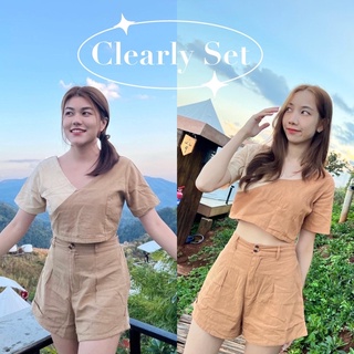 ชุดเซ็ต Clearly เสื้อครอป+กางเกงขาสั้นเอวสูง🏞✨