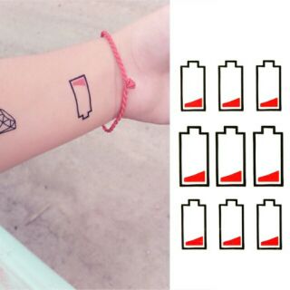 สติ๊กเกอร์ Tattoo ลาย low bettery