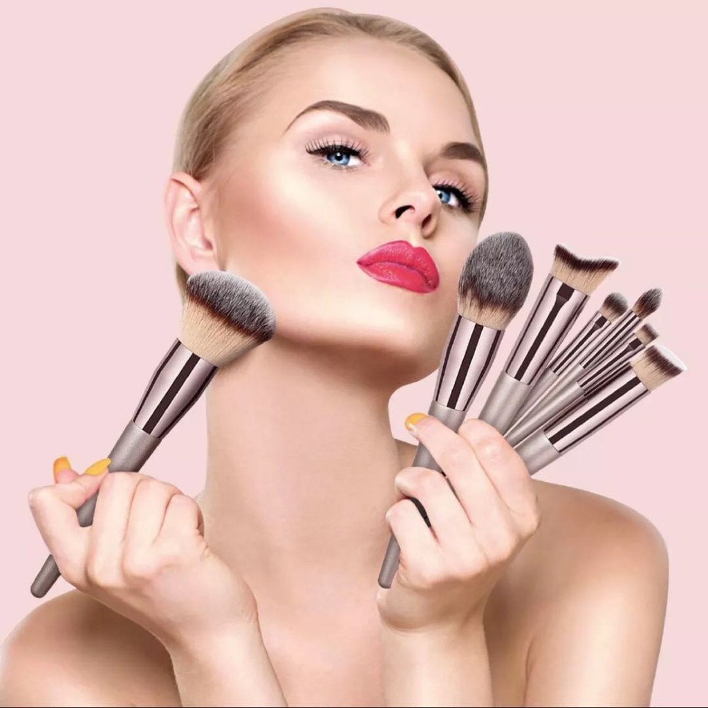 (เกรดA)แปรงแต่งหน้า H02 brush set เซต10ชิ้น/เซต9ชิ้น แปรงปัดแก้ม แปรงไฮไลท์ แปลงแต่งหน้า Make up brush fancy(มี2แบบให้เล