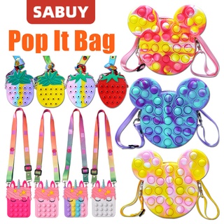 SABUY  [19 รุ่น] POP It Bag กระเป๋าสะพายข้าง ลายยูนิคอร์น กระเป๋าสะพายข้างเด็ก กระเป๋าเด็กสาว กระเป๋าสตางค์เด็ก Bubble Fidget Bag