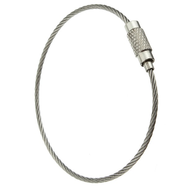 10pcs Stainless Steel Screw Locking Wire Keychain Cable Key Rings ...