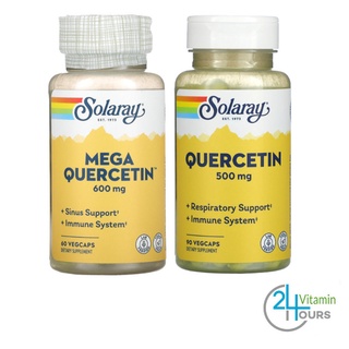 [ พร้อมส่ง ] Solaray , Quercetin , 500 mg , 90 แคปซูล / Mega Quercetin, 600 mg 60 แคปซูล - เควอซิทิน