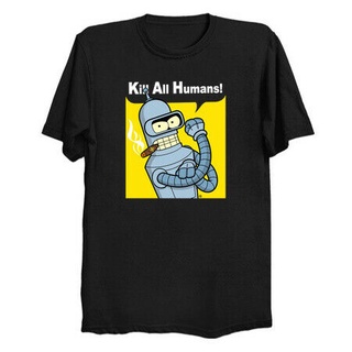เสื้อยืดตัวล่าสุดGILDAN เสื้อยืดคอกลม ผ้าฝ้าย พิมพ์ลาย Kill All Hubender Futurama As Rosie The Riveter สไตล์ฮิปสเตอร์ สํ