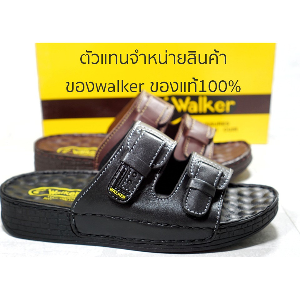 (ปีผลิตใหม่ หนังไม่ลุยนะจ๊ะ ย้ำของแท้ราคานี้)SIZE40-47 Walker รองเท้าหนังแท้ งานเย็บมือทุกคู่ ของแท้