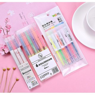 🖍️🎨🖌️ปากกาเล่นข้อความ ปากกาไฮไลท์ (แบบแพ็ค) 6 สี พร้อมส่ง✏️✏️